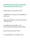 Cset Multiple subject subtest 2- Math and Science exam with correct answers 