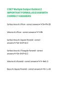 CSET Multiple Subject Subtest 2 IMPORTANT FORMULAS EXAM WITH CORRECT ANSWERS 