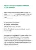 BIO 351 All Exam Questions exam with correct answers