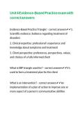 Unit 4 Evidence-Based Practice exam with correct answers