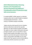 D219- WGU Scholarship in Nursing Practice- CITI- Populations in Researching Requiring Additional Considerations and or Protections exam with correct answers 