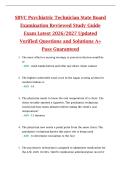 Psychiatric Technician Review Exam - Psychiatric Nursing Complete Study Guide Exam Latest 2026&sol;2027 Updated Verified Questions and Solutions A&plus; Pass Guaranteed