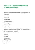 A&P 1-- CH&period; 1 TESTBANK EXAM WITH CORRECT ANSWERS