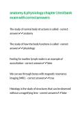 anatomy & physiology chapter 1 test bank exam with correct answers
