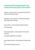 Anatomy and Physiology Chapter 1 and Chapter 2 Test exam with correct answers