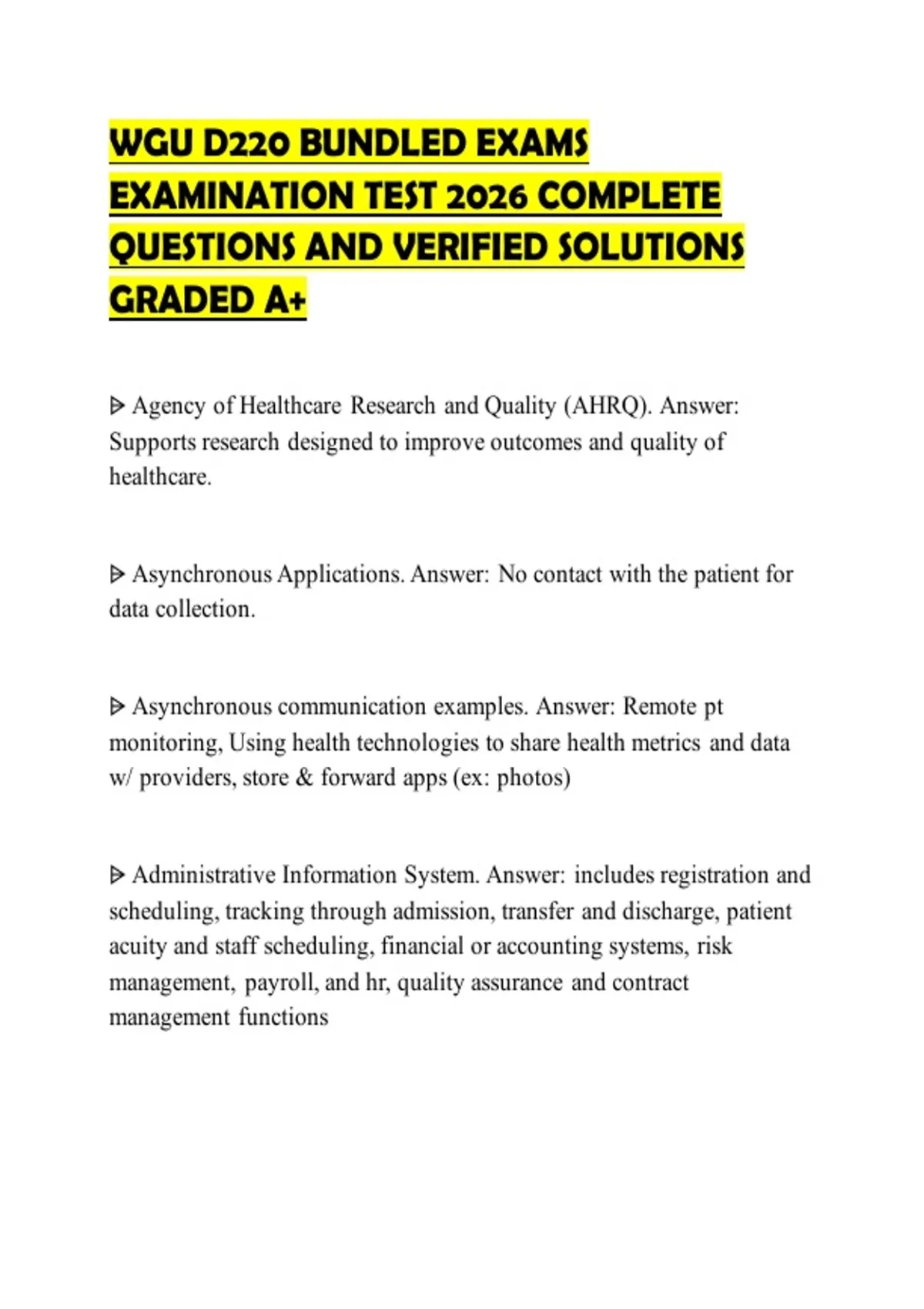 WGU D220 BUNDLED EXAMS EXAMINATION TEST 2026 COMPLETE QUESTIONS AND ...