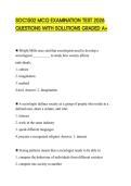 SOC1502 MCQ EXAMINATION TEST 2026 QUESTIONS WITH SOLUTIONS GRADED A&plus;