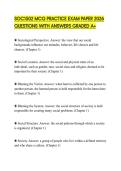 SOC1502 MCQ PRACTICE EXAM PAPER 2026  QUESTIONS WITH ANSWERS GRADED A&plus;