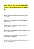 SPIRIT AIRLINES GSA ACTUAL EXAM PAPER  2026 QUESTIONS WITH ANSWERS GRADED  A&plus;