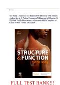 Test Bank - Structure and Function Of The Body 17th Edition Author&colon;Kevin T&period; Patton&comma;Thompson&comma;Williamson All Chapters&lbrack;1-22&rsqb; With Verified Questions And Answers 100&percnt;Complete A&plus; Guide Newest Version