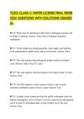TCEQ CLASS C WATER LICENSE FINAL PAPER 2026 QUESTIONS WITH SOLUTIONS GRADED A&plus;
