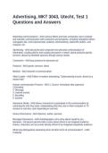 Advertising&comma; MKT 3043&comma; Utecht&comma; Test 1 Questions and Answers