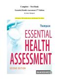 Complete Test Bank for Essential Health Assessment 2nd Edition by Janice Thompson &ndash; All Chapters &vert; 100&percnt; Verified Answers with Detailed Rationales &vert; Latest Edition Study Guide