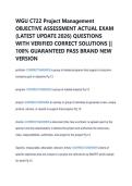 WGU C722 Project Management  OBJECTIVE ASSESSMENT ACTUAL EXAM  &lpar;LATEST UPDATE 2026&rpar; QUESTIONS  WITH VERIFIED CORRECT SOLUTIONS &vert;&vert;  100&percnt; GUARANTEED PASS BRAND NEW  VERSION 