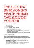 2026&sol;2027 Women's Health & Primary Care Elite Test Bank &lpar;66 Q&A with Rationales & Guidelines&rpar;