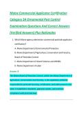 Maine Commercial Applicator Certification Category 3A Ornamental Pest Control Examination Questions And Correct Answers &lpar;Verified Answers&rpar; Plus Rationales
