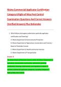 Maine Commercial Applicator Certification Category 6 Right-of-Way Pest Control Examination Questions And Correct Answers &lpar;Verified Answers&rpar; Plus Rationales