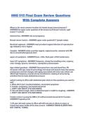 HNG 515 Final Exam Review Questions With Complete Answers