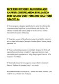 TCFP FIRE OFFICER 3 QUESTIONS AND ANSWERS CERTIFICATION EVALUATION 2026 SOLVED QUESTIONS AND SOLUTIONS GRADED A&plus;