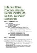 Pharmacology for Nurses &lpar;Adams 7th Edition&rpar; Elite Test Bank &vert; 2026&sol;2027 Next Gen NCLEX Standards
