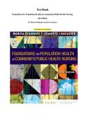Test Bank for Foundations for Population Health in Community&sol;Public Health Nursing&comma; 6th Edition &ndash; Stanhope & Lancaster &lpar;All Chapters&rpar;