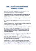 PNR 175 Test One Questions With Complete Answers