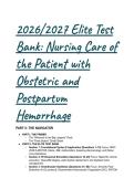 2026&sol;2027 Elite Maternity Nursing Test Bank&colon; Obstetric & Postpartum Hemorrhage &lpar;NCLEX & BSN Prep&rpar;