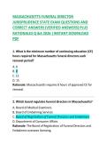 Massachusetts Funeral Director Jurisprudence State Exam Questions and Correct Answers &ndash; Complete Exam Preparation Guide