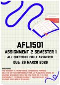 AFL1501 Assignment 2 Semester 1 Memo &vert; Due 26 March 2026
