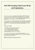 SOC1502 Sociology Final Exam MCQs and Explanations&period;