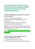 C838 &ndash; Managing Cloud Security Final OA Questions and Correct Answers &ndash; Complete Study Guide
