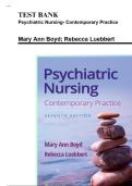 Test Bank For Psychiatric Nursing 7th Edition Contemporary Practice by Mary Ann Boyd&semi; Rebecca Luebbert 9781975161187 Chapter 1-43 Complete Guide &period;