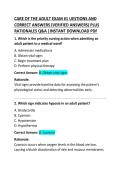 Care of the Adult Exam Questions and Correct Answers &ndash; Comprehensive Nursing Study Guide