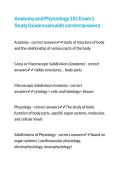 Anatomy and Physiology 101 Exam 1 Study Guide exam with correct answers 