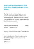 Anatomy & Physiology Exam -3 &lpar;BIOL 2401&rpar; -Blinn - Ebbole- exam with correct answers