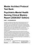 2026&sol;2027 Master Architect&colon; Psychiatric-Mental Health Nursing EXAM PREP &ndash; DSM-5-TR&comma; Lithium&comma; Clozapine & MAiD &lpar;55-Point Gauntlet &plus; 2026 CNO Standards&rpar;