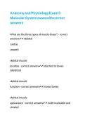 Anatomy and Physiology Exam 3 Muscular System exam with correct answers