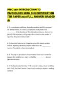 PSYC 2301 INTRODUCTION TO PSYCHOLOGY EXAM ONE CERTIFICATION TEST PAPER 2026 FULL ANSWERS GRADED A&plus;