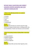 Dietary Exam 2 Questions and Correct Answers &ndash; Comprehensive Nutrition Study Guide