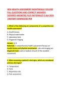 HESI Health Assessment Exam Questions and Correct Answers &ndash; Nightingale College Fall Session