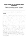 CPNRE EXAM 2026&sol;2027 Canadian Practical Nurse Registration Exam &vert; Complete Practice Q&A &vert; Verified Answers with Rationales &vert; Pass Guaranteed - A&plus; Graded