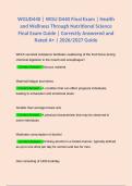 WGUD440 &vert; WGU D440 Final Exam &vert; Health and Wellness Through Nutritional Science Final Exam Guide &vert; Correctly Answered and Rated A&plus; &vert; 2026&sol;2027 Guide