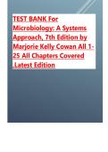 TEST BANK For Microbiology A Systems Approach&comma; 7th Edition by Marjorie Kelly Cowan All 1-25 Chapters Covered &comma;Latest Edition&period;pdf