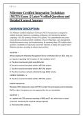 Milestone Certified Integration Technician  &lpar;MCIT&rpar; Exam &vert; &vert; Latest Verified Questions and  Detailed Correct Answers 