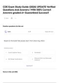 CDE Exam Study Guide  &lpar;2026&rpar; UPDATE Verified Questions And Answers &vert; With 100&percnt; Correct Answers graded A&plus; Guaranteed Success&excl;&excl;