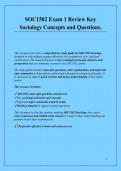 SOC1502 Exam 1 Review Key Sociology Concepts and Questions&period;