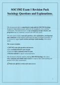 SOC1502 Exam 1 Revision Pack Sociology Questions and Explanations&period;