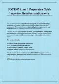 SOC1502 Exam 1 Preparation Guide Important Questions and Answers&period;