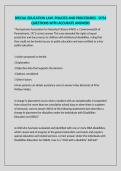 SPECIAL EDUCATION LAW&comma; POLICIES AND PROCEDURES - D754 QUESTIONS WITH ACCURATE ANSWERS