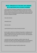 PRAXIS- &lpar;PRINCIPLES OF TEACHING AND LEARNING &lpar;PLT&rpar;&rpar; QUESTIONS WITH ACCURATE ANSWERS